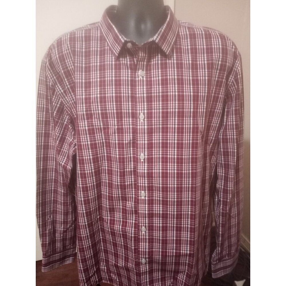 UNTUCKit Plaid Wrinkle Free Cotton Button Up Shirt Men’s 3XL RED CHEVALIER WF